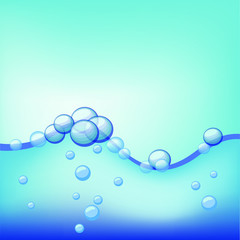 cool blue water with air bubbles
