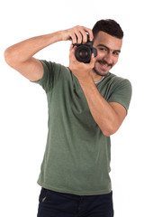 Smiling young photographer