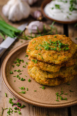 Potato pancakes with sour cream
