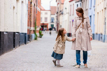 Fototapeta premium Mother and daughter portrait outdoors