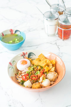  Thai spicy noodle with fish balls