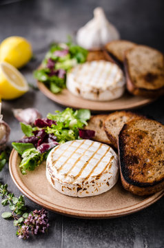 Grilled camembert cheese