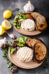 Grilled camembert cheese