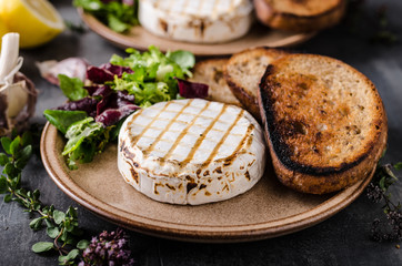 Grilled camembert cheese