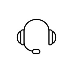 headphones headset line black icon