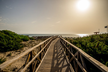 A boardwalk to Playa de Muro beach in Can Picafort