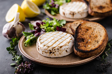 Grilled camembert cheese