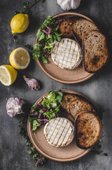 Grilled camembert cheese