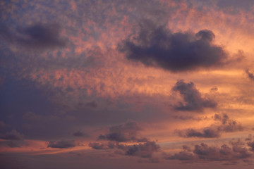 Naklejka na ściany i meble sky with clouds on sunset