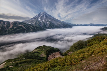 Nature of Kamchatka (mountains, volcanoes, ocean)