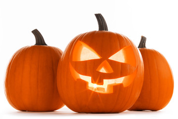 Halloween Pumpkins on white
