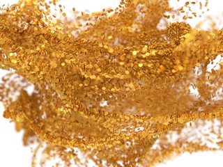 golden coins swarm. 3d illustration