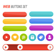 Obraz premium Web Buttons Set Vector Isolated 