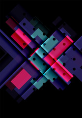 Color arrows on black background