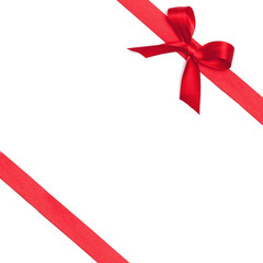 Red Gift Wrap Ribbons for Christmas, isolated