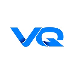 vq logo initial logo vector modern blue fold style