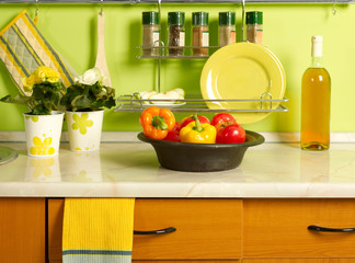 Fresh vegetables on kitchen's table
