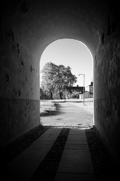 Tunnel in one of the military buildings of Suomenlinna island near Helsinki Finland 