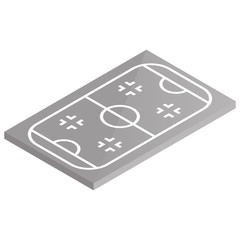 Icon playground ice hockey in isometric, vector illustration.