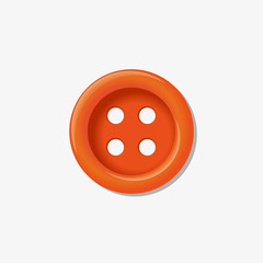 Vector button for clothes, isolated on white