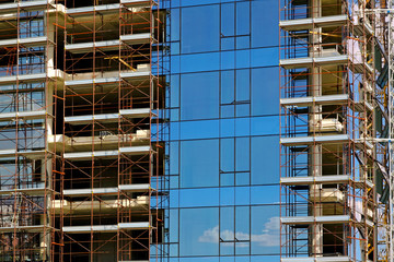 Glass building construction