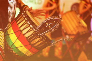 Colorful conga drum for party at camp