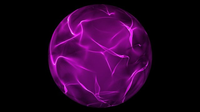 Glowing Purple Energy Ball Over Transparent Background