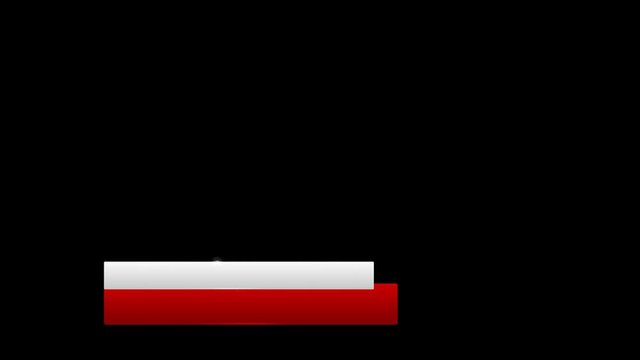 Flat Lower Third Alpha Channel White Red