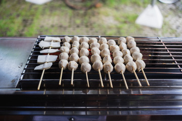 Grilled pork meatball