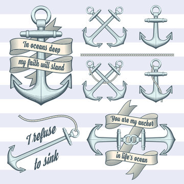 Set of vintage anchors