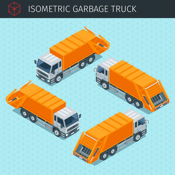 Isometric Garbage Truck