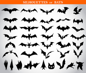 Naklejka na ściany i meble Silhouettes of bats