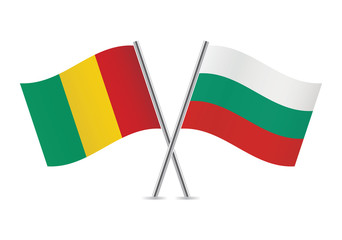 Guinea and Bulgaria flags.Vector illustration.