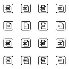 Set of document formatting vector thin line icons.