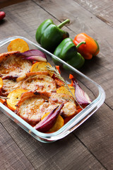 Meat baked