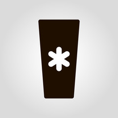 Cold drinks as coffee or cocktail take away or take-out cup icon, isolated flat vector beverage sign.