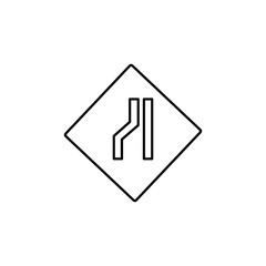 left lane road sign icon