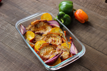 Meat baked