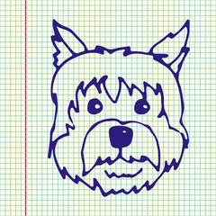Vector illustration of a hand drawn dog