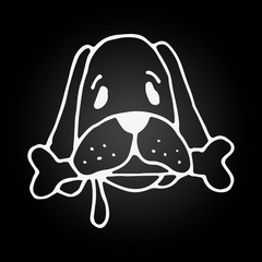 Vector illustration of a hand drawn dog