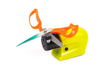sharpener scissor machine on white