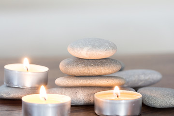 Fototapeta na wymiar zen stones and candles