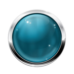 Round blue glass buttons with chrome frame