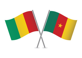 Guinea and Cameroon flags.Vector illustration.
