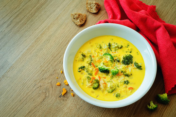 Broccoli Cheddar chicken soup
