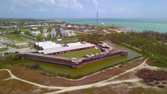 Aerial video Fort Zachary Taylor Historic State Park