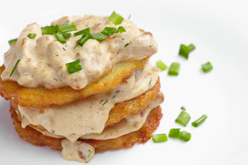 potato pancake with sauce