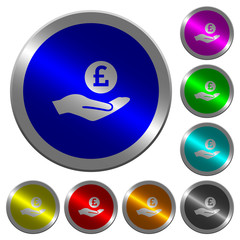 Pound earnings luminous coin-like round color buttons