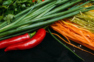 food organic vegetable pepper pasta parsley concept