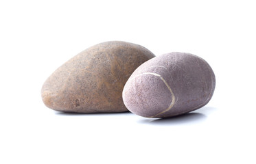Fototapeta na wymiar Pebbles stone, heap of stones isolated on white background, sea pebble